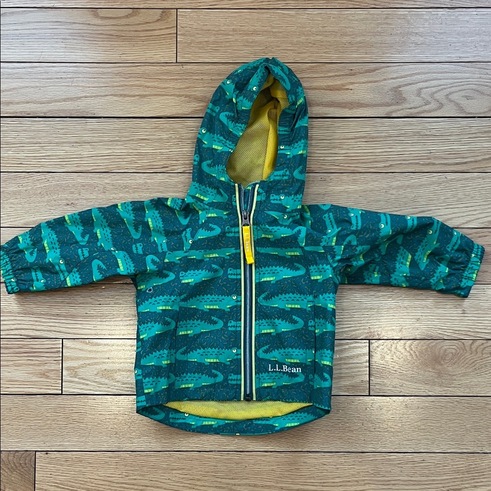 L.L. Bean Kids Rain Coat - Green and Yellow